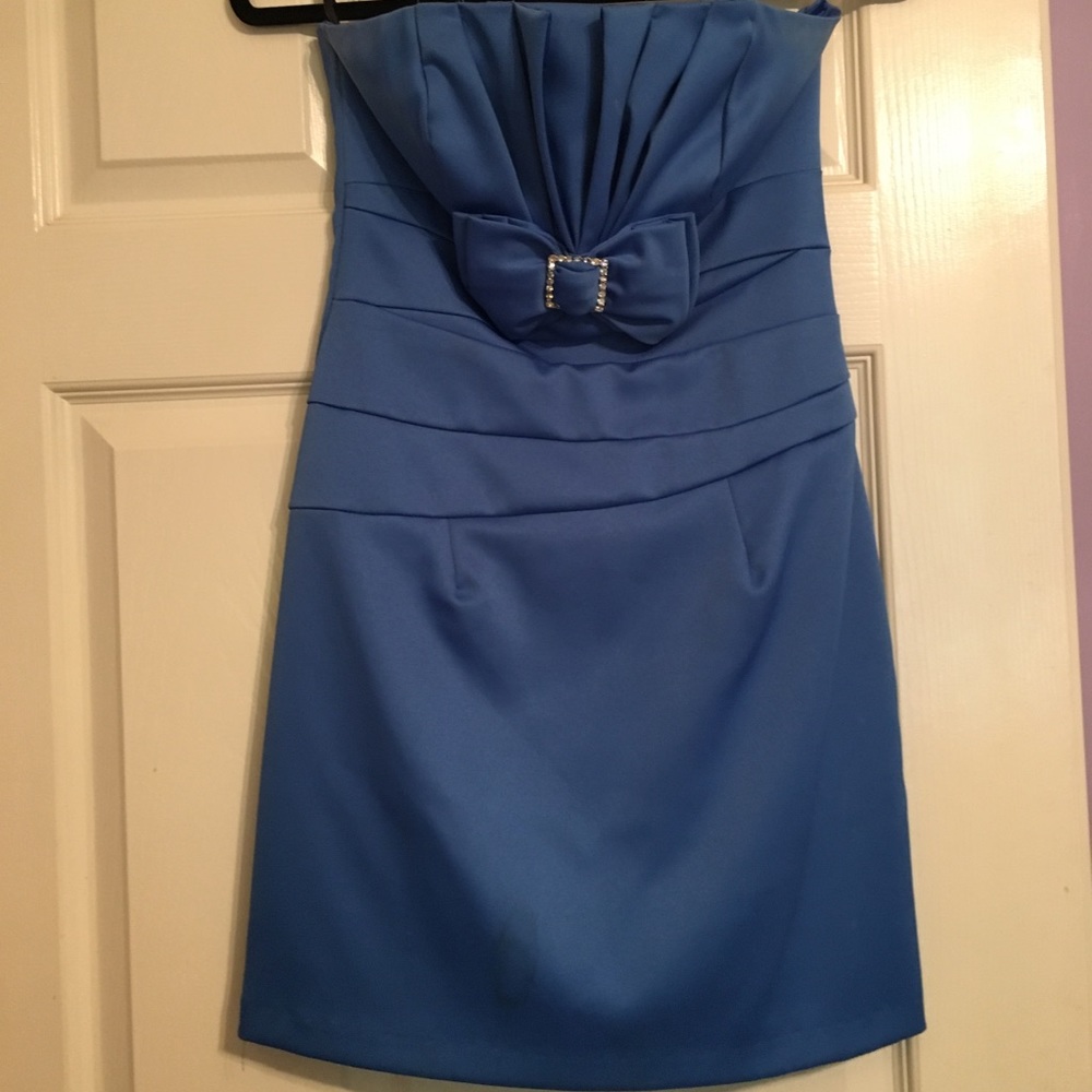 Blue Strapless Dress
